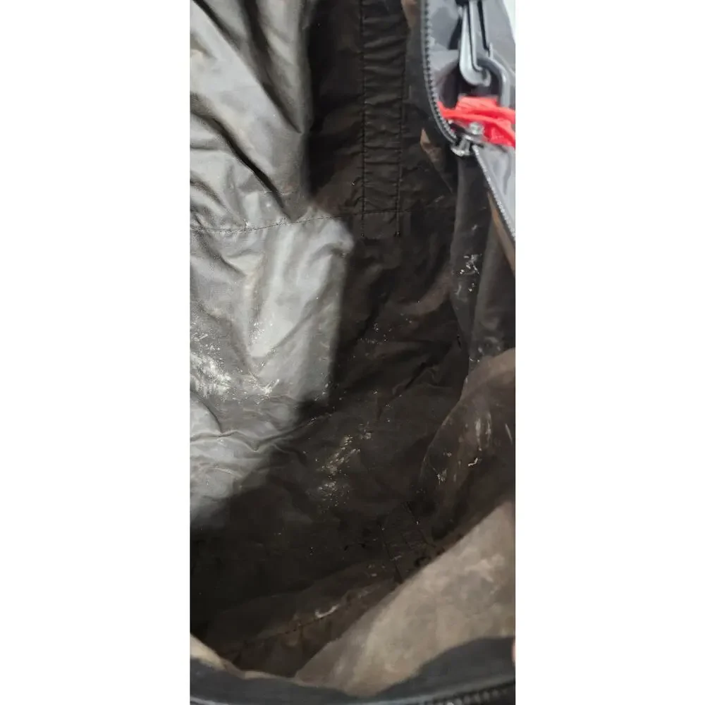 VTG LL Bean 24” Duffle Bag Patch Black/Blue Bag W/ Shoulder Strap Needs Cleaning